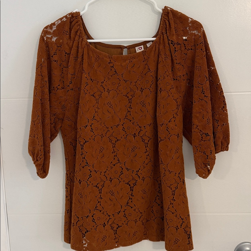 Dolan Rust Lace Top